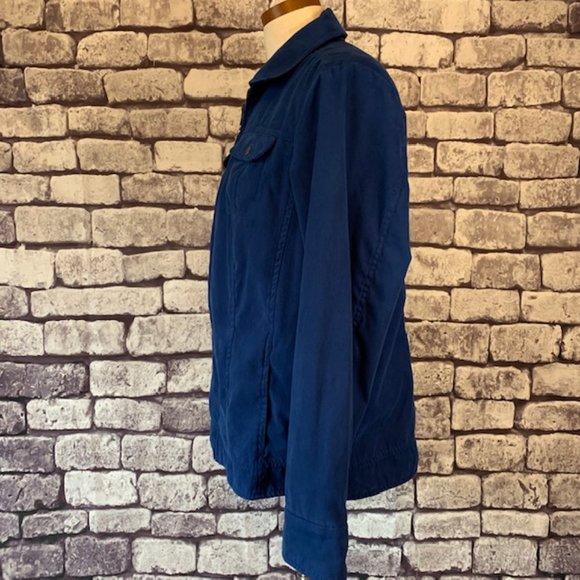 Amber Sun Blue Suede Like Jacket Size Large - Picture 4 of 11